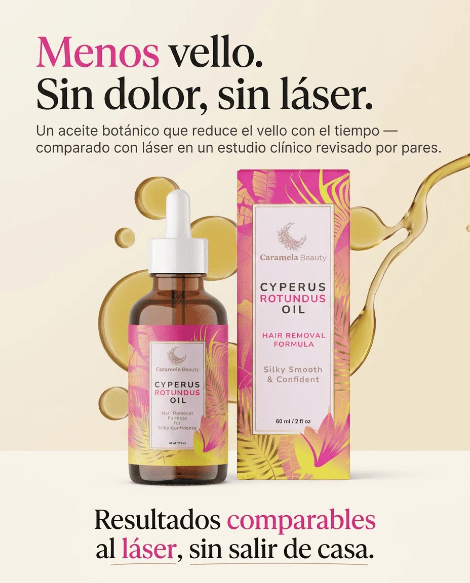 Aceite de Cyperus rotundus de Caramela Beauty para una piel sedosa y de aspecto suave